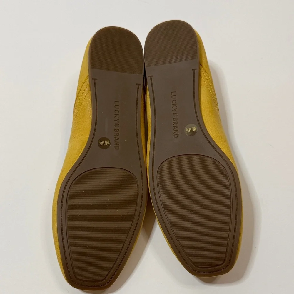 Lucky Brand Goldenrod Leather Alba Flats NEW Size 8